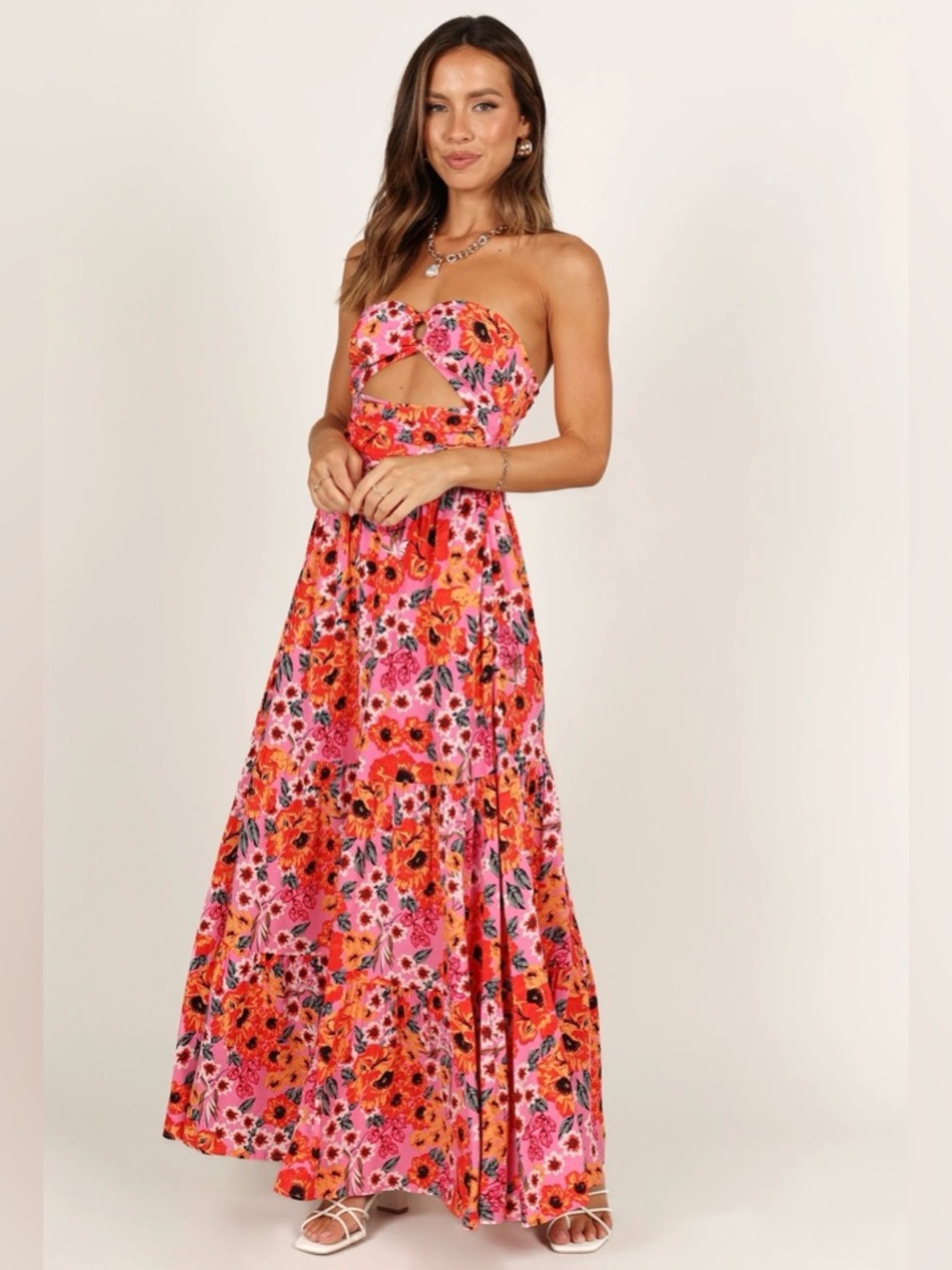 Petal & Pup Sarai Maxi Dress in Pink Floral Sz 6 - Picture 6 of 15